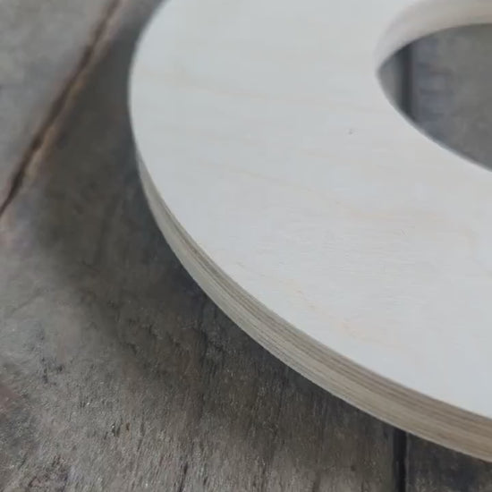 8" Baltic Birch Wood Donut Ring, 3.5" Center Hole, Unfinished Craft Circle