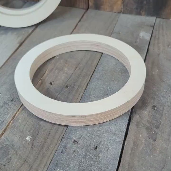 9" Baltic Birch Wood Donut Ring, 7" Center Hole, Craft Supply