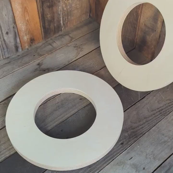 13" Baltic Birch Wood Circle, 7" Center Hole, Unfinished Craft Supply