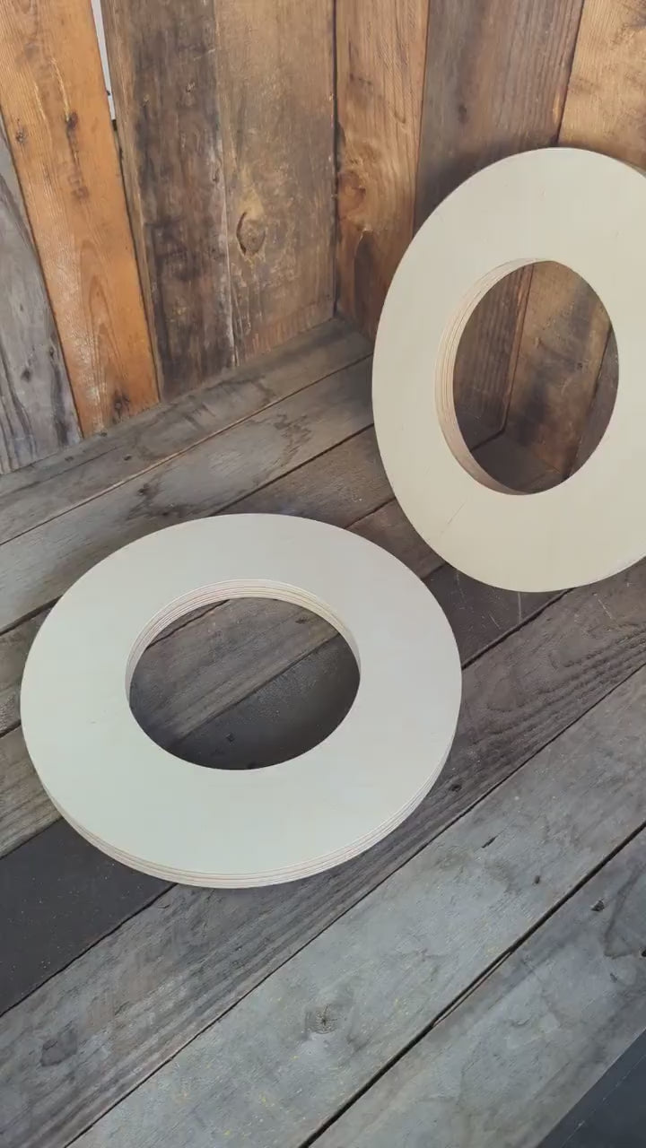 13" Baltic Birch Wood Circle, 7" Center Hole, Unfinished Craft Supply