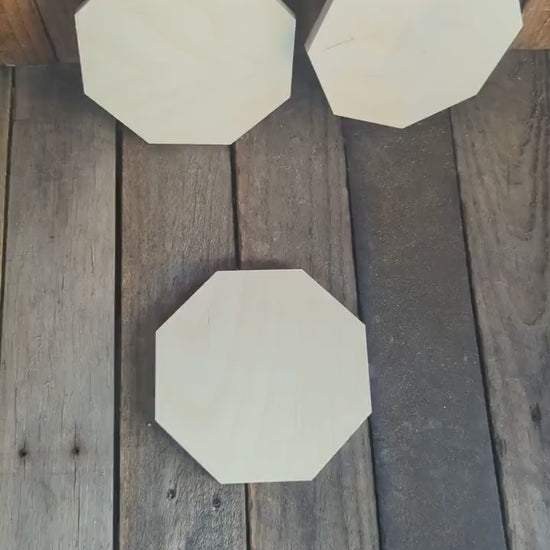 6" Baltic Birch Wood Octagon, Unfinished Craft Plaque