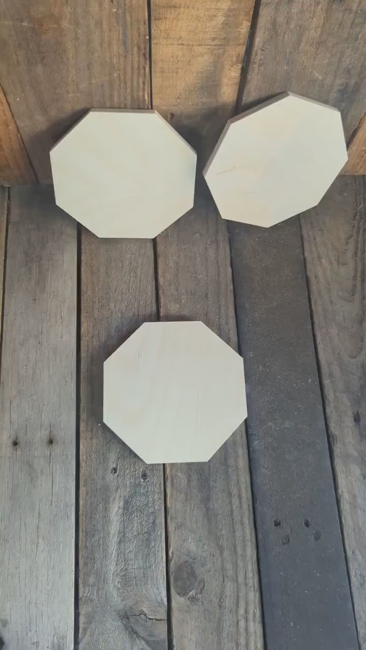 6" Baltic Birch Wood Octagon, Unfinished Craft Plaque