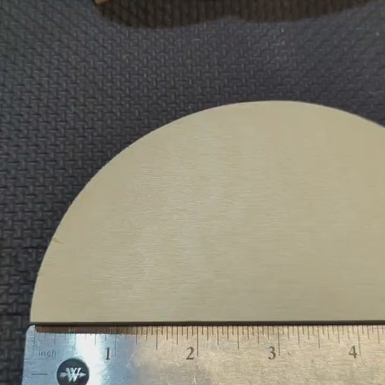6" Baltic Birch Wood Half Circle, Unfinished Wooden Semicircle, Craft Plaque