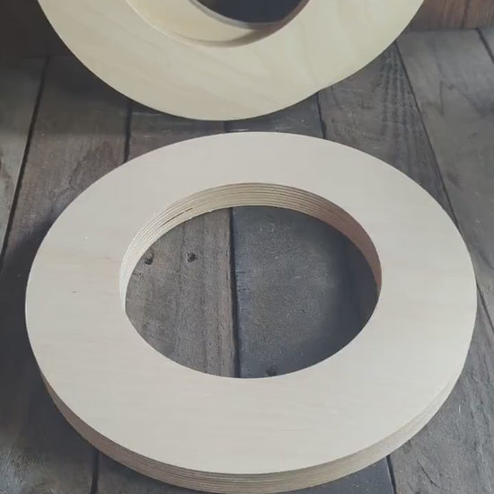 12.25" Baltic Birch Wood Circle, 7.25" Center Hole, Unfinished Wood Circles