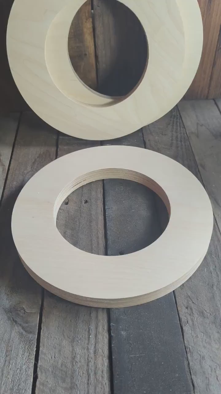 12.25" Baltic Birch Wood Circle, 7.25" Center Hole, Unfinished Wood Circles