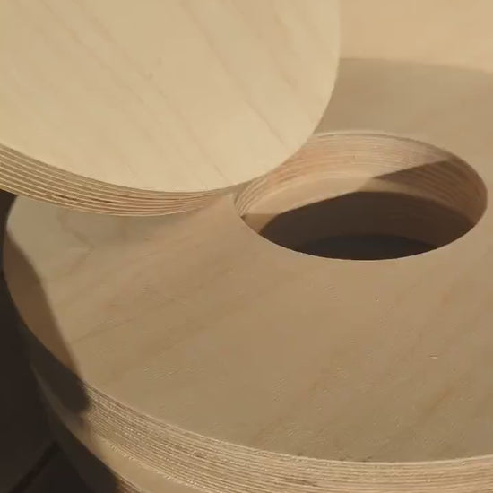 11" Baltic Birch Wood Circle Disc, 4" Center Hole, Craft Supplies