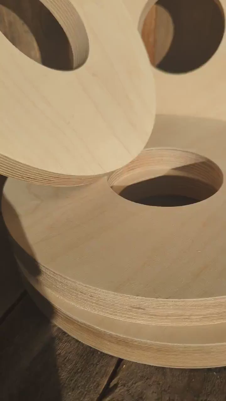 11" Baltic Birch Wood Circle Disc, 4" Center Hole, Craft Supplies