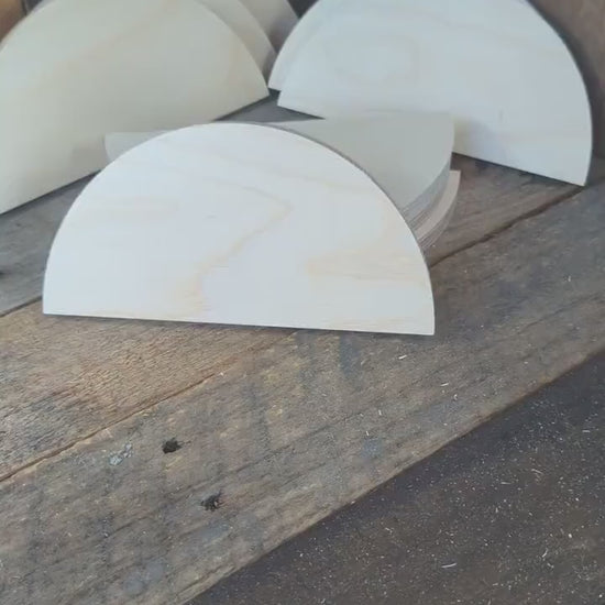 7" Baltic Birch Wood Half Circle, Unfinished Wood Plaque