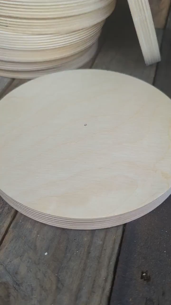 8" Baltic Birch Wood Donut Ring, 1/8" (.125") Center Hole, Craft Wood Circle