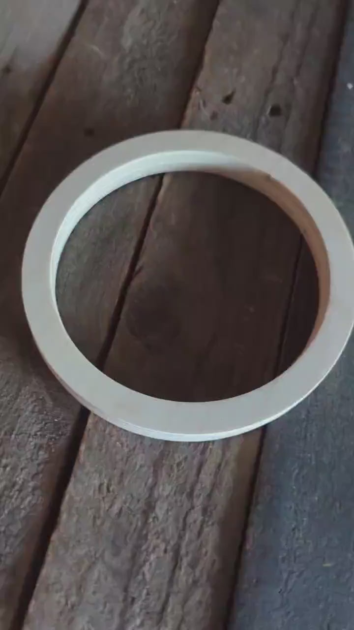 7" Baltic Birch Wood Donut Disc, 5.75" Center Hole, Unfinished Wood Circles