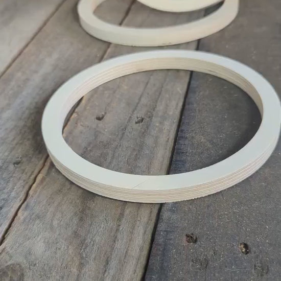 7" Baltic Birch Wood Donut, 6" Center Hole, Unfinished Wood Circles