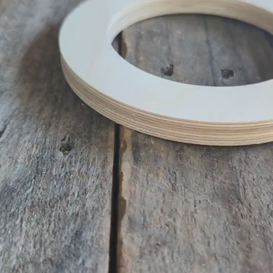6" Baltic Birch Wood Donut, 4" Center Hole, DIY Craft Supplies