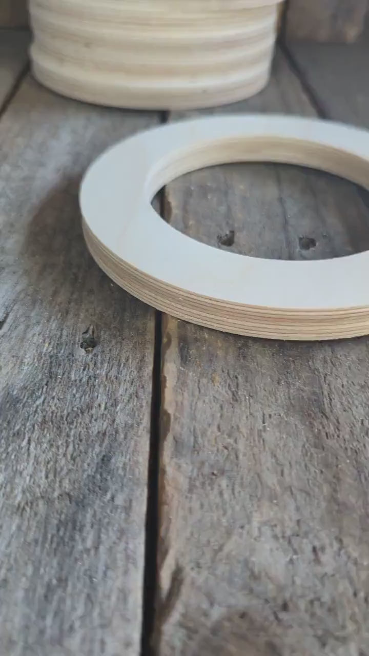 6" Baltic Birch Wood Donut, 4" Center Hole, DIY Craft Supplies