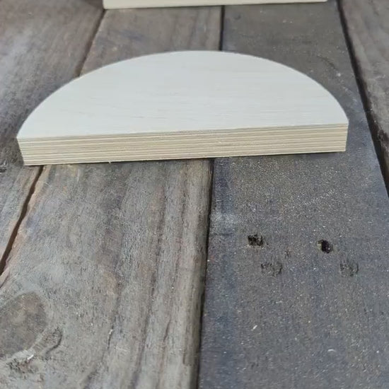 6.5" Baltic Birch Wood Semicircle, Unfinished Craft Plaque