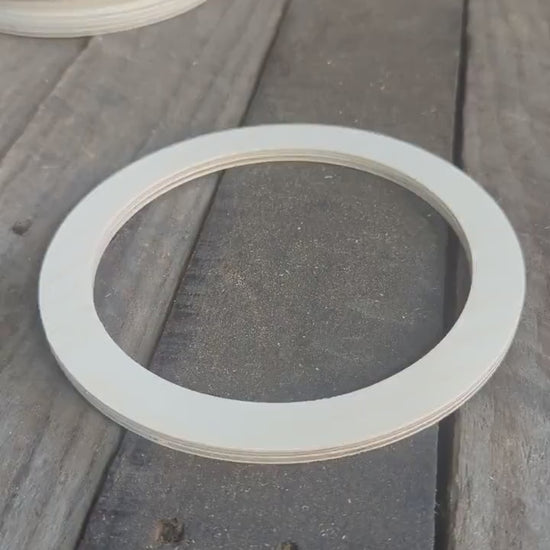 6" Baltic Birch Wood Donut, 4.75" Center Hole, Craft Circle