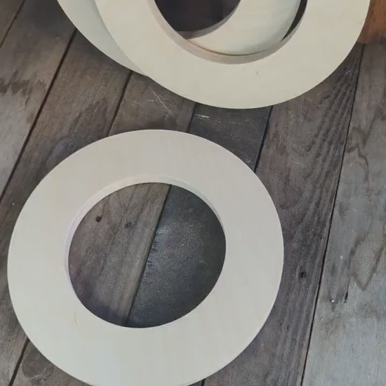 11" Baltic Birch Wood Circle, 6.5" Center Hole, Craft Supplies