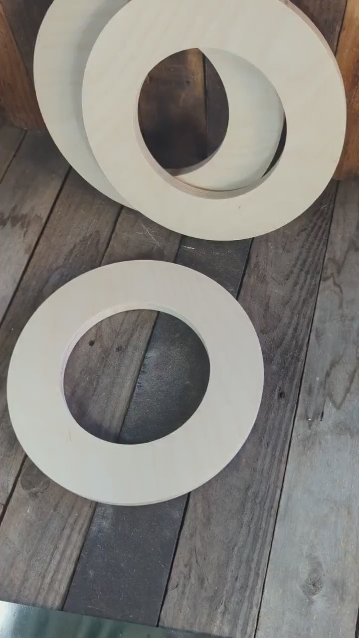 11" Baltic Birch Wood Circle, 6.5" Center Hole, Craft Supplies