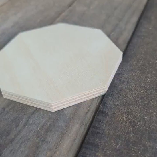 4" Baltic Birch Wood Octagon Plaque, DIY Craft Supply