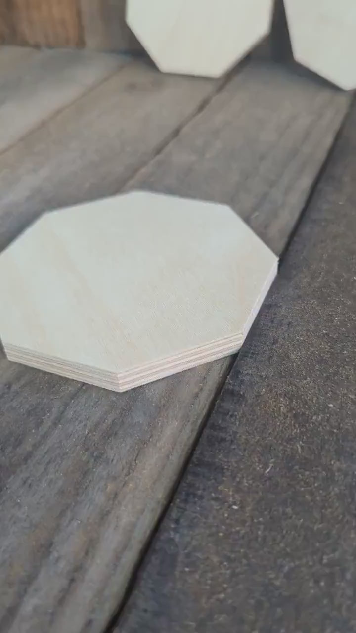 4" Baltic Birch Wood Octagon Plaque, DIY Craft Supply