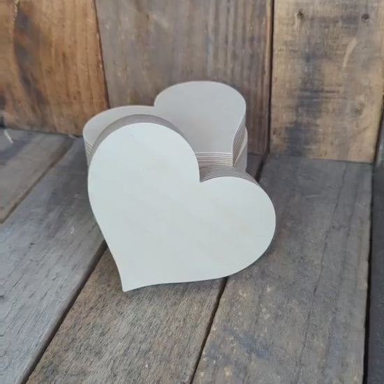 4" Baltic Birch Wood Heart Plaque, DIY Craft Supplies