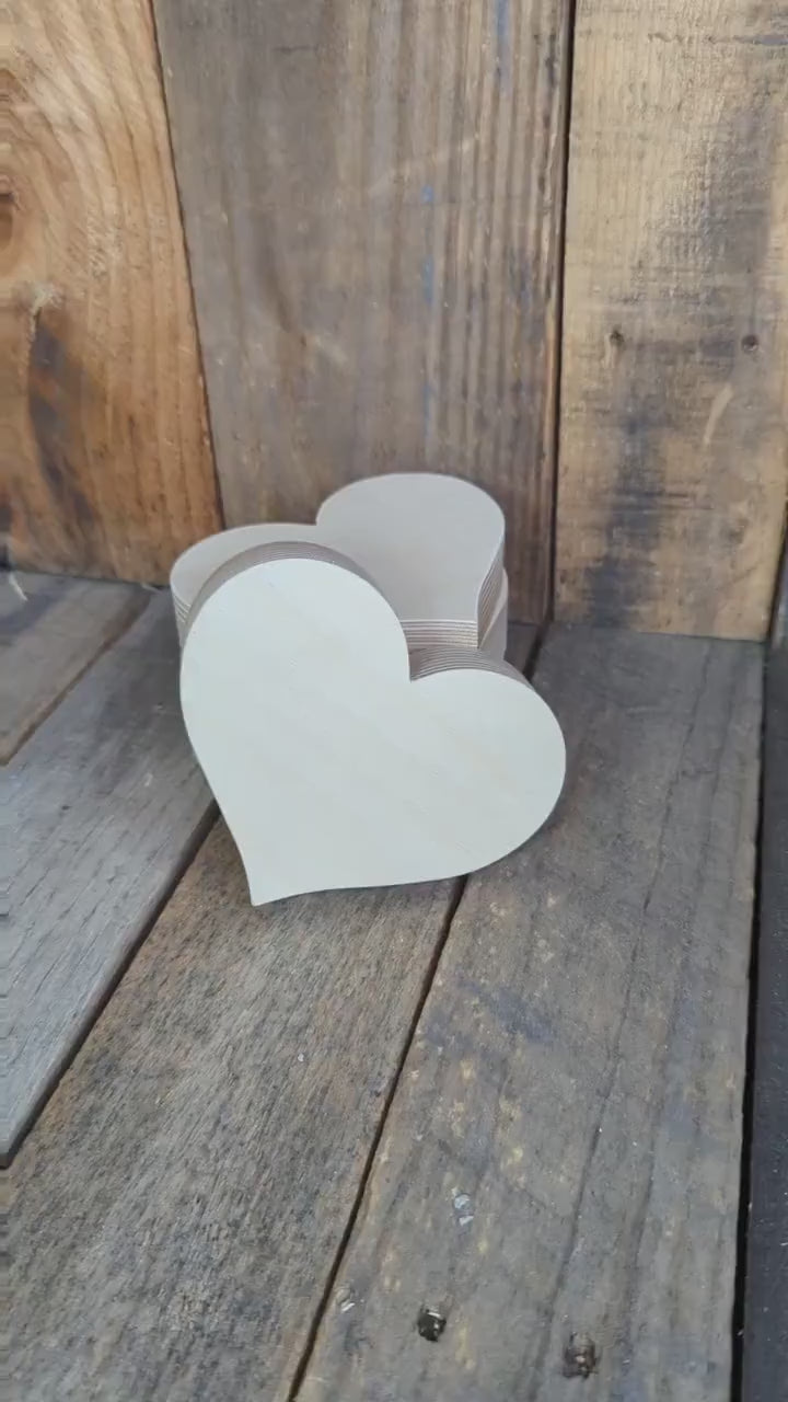 4" Baltic Birch Wood Heart Plaque, DIY Craft Supplies