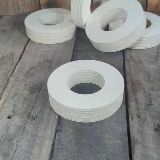 4" Baltic Birch Wood Donut, 2" Center Hole, DIY Craft Supply