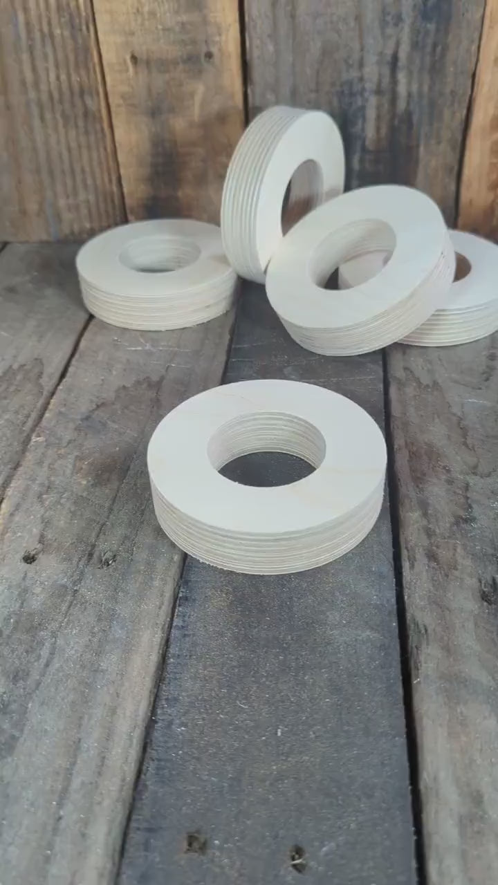 4" Baltic Birch Wood Donut, 2" Center Hole, DIY Craft Supply