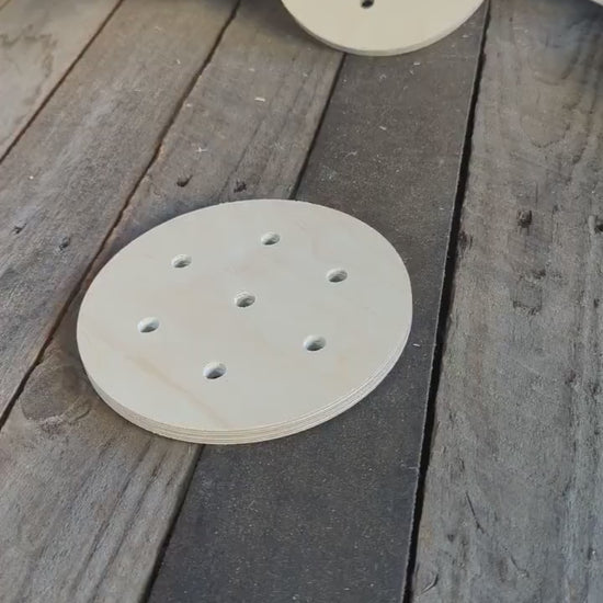 6" Baltic Birch Squirrel Cage End Wood, Unfinished Wooden Disc, DIY Craft Supply