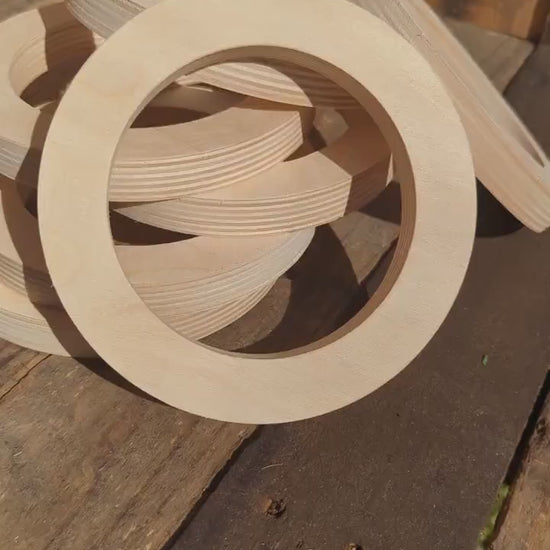 6" Baltic Birch Wood Donut, 4.25" Center Hole, DIY Crafting