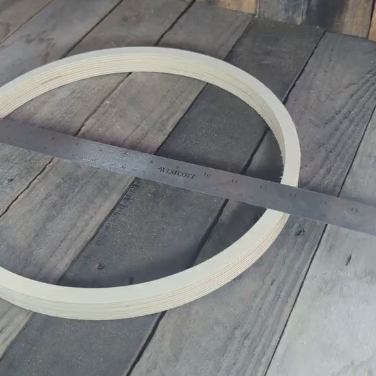 13" Baltic Birch Wood Circle Donut, 12" Center Hole, Unfinished Wooden Circles