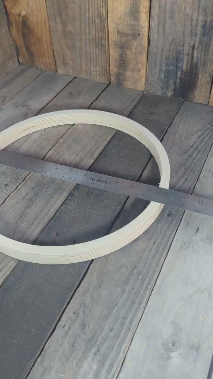 13" Baltic Birch Wood Circle Donut, 12" Center Hole, Unfinished Wooden Circles