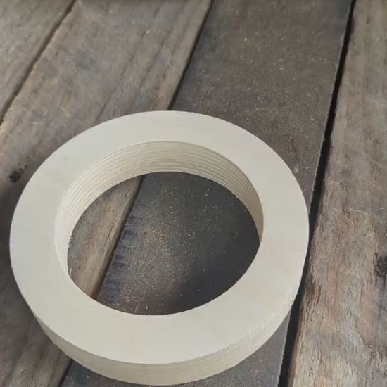 5" Baltic Birch Wood Donut, 3.5" Center Hole, Unfinished Craft Supply