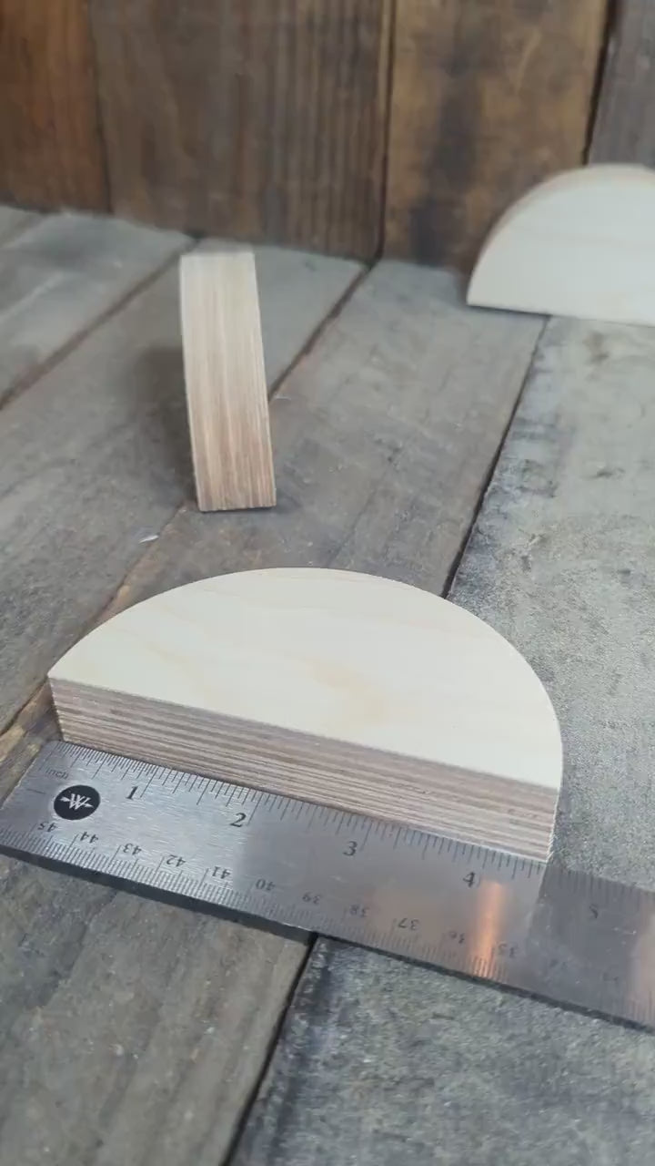 4.5" Baltic Birch Wood Half Circle, DIY Craft Plaque
