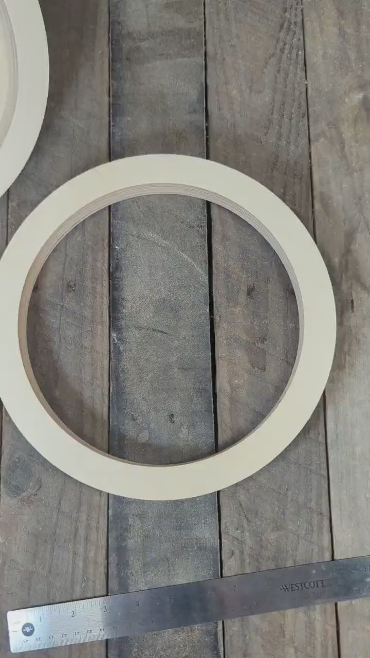 11" Baltic Birch Wood Circle, 9" Center Hole, DIY Craft