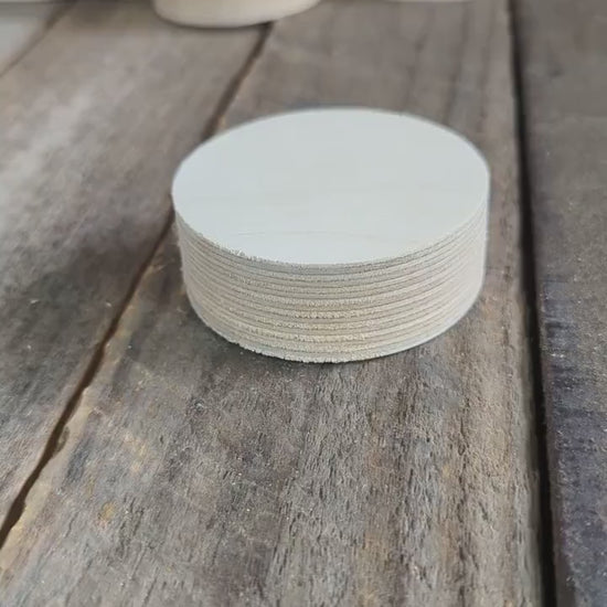 5 Pack - 2.625" Baltic Birch Wood Circles, Unfinished Craft Disc Plaques