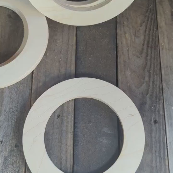 9" Baltic Birch Wood Donut Ring, 6" Center Hole, Craft Supplies