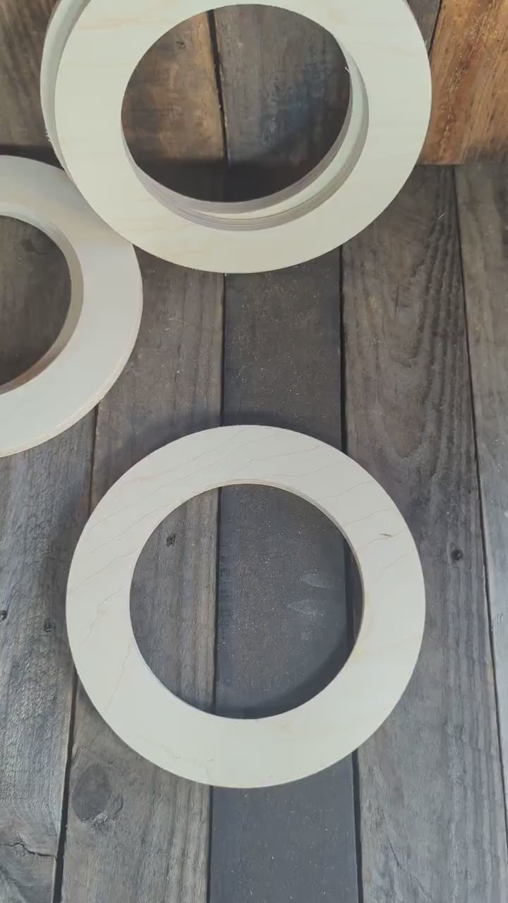 9" Baltic Birch Wood Donut Ring, 6" Center Hole, Craft Supplies
