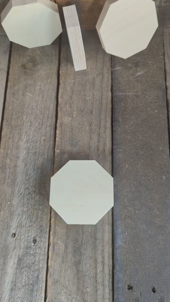 5 Pack - 3.5" Baltic Birch Wood Octagon