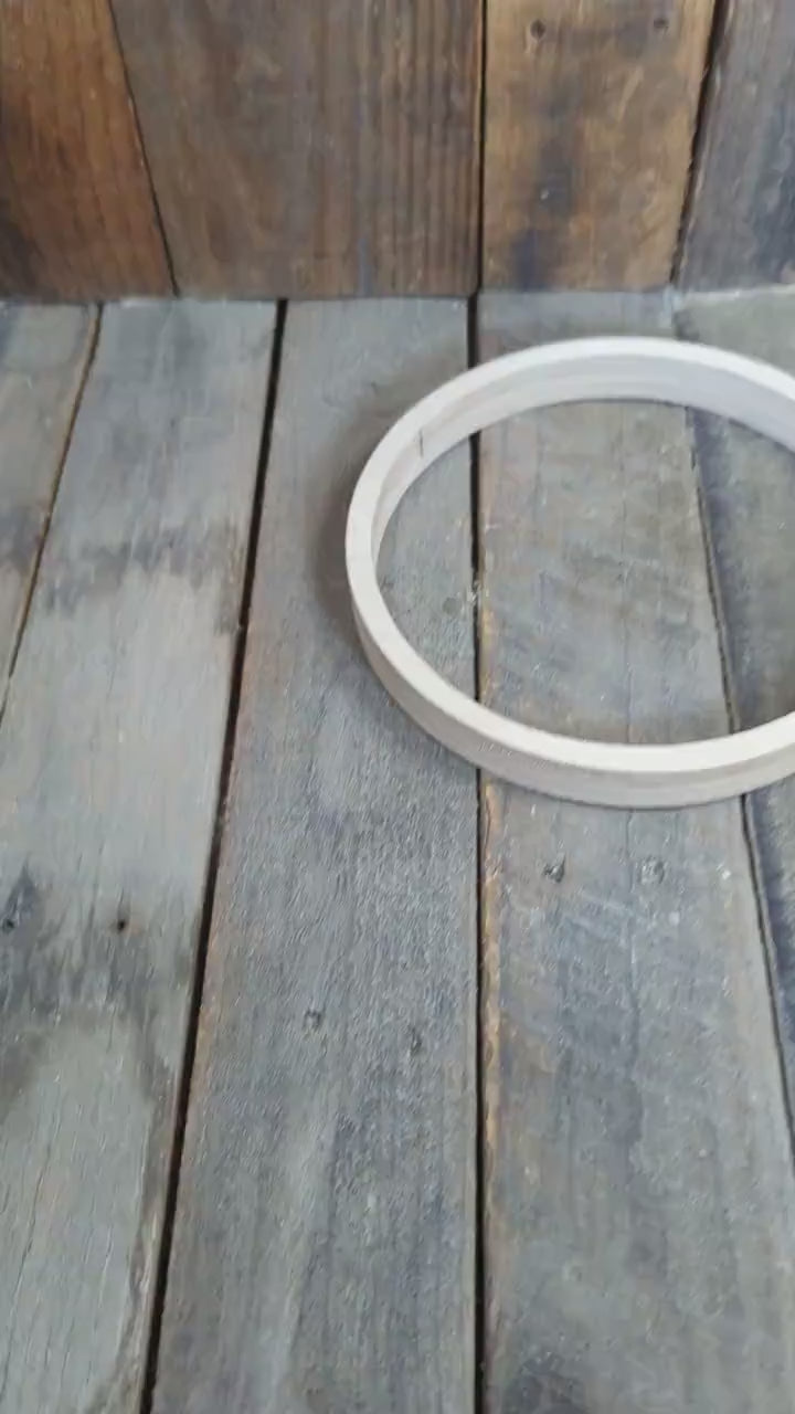 8.25" Baltic Birch Wood Donut Ring, 7.5" Center Hole, Craft Circle