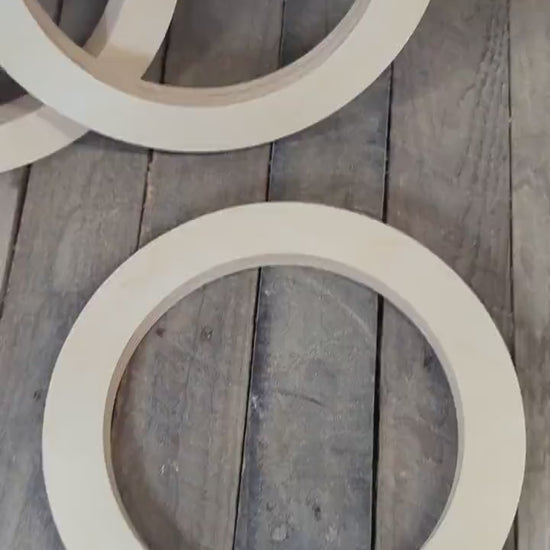 12" Baltic Birch Wood Donut Ring, 9" Center Hole, Unfinished Wooden Circle