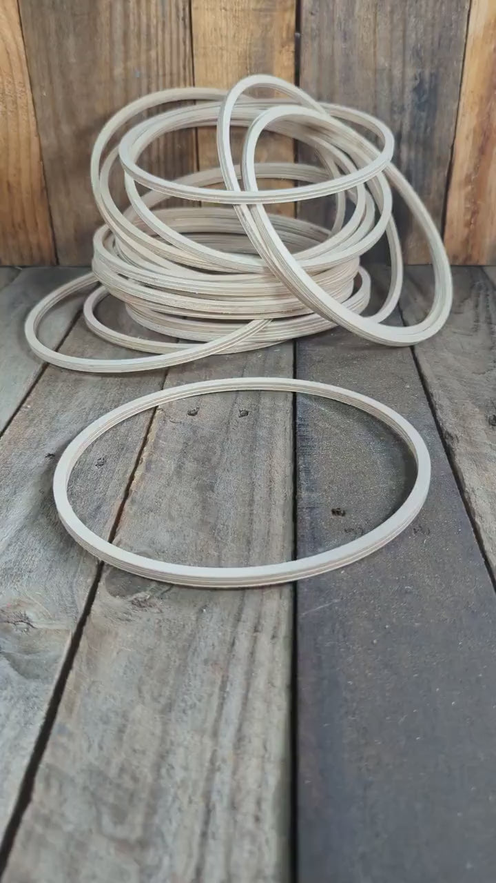 8" Baltic Birch Wood Donut Ring, 7.5" Center Hole, Unfinished Wooden Circles