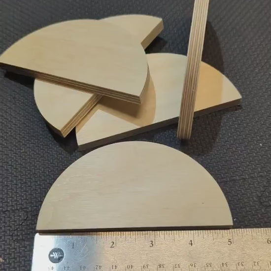 5" Baltic Birch Wood Half Circle, Unfinished Wood Plaque