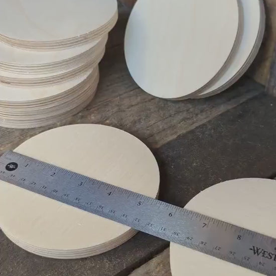 5.25" Baltic Birch Wood Circle, Unfinished Wooden Disc Plaque