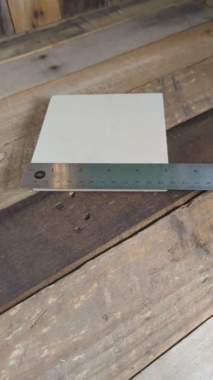 5" Baltic Birch Wood Square, Unfinished Craft Plaque