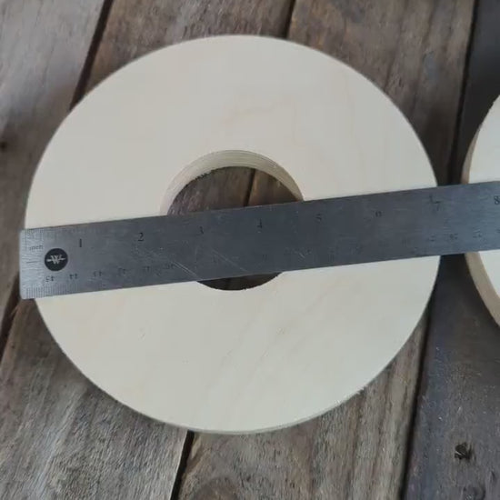 7" Baltic Birch Wood Circle, 2.5" Center Hole, DIY Craft Supply