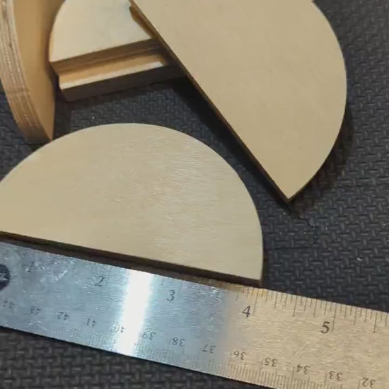 4" Birch Wood Half Circle, Unfinished Wooden Semicircle Plaque