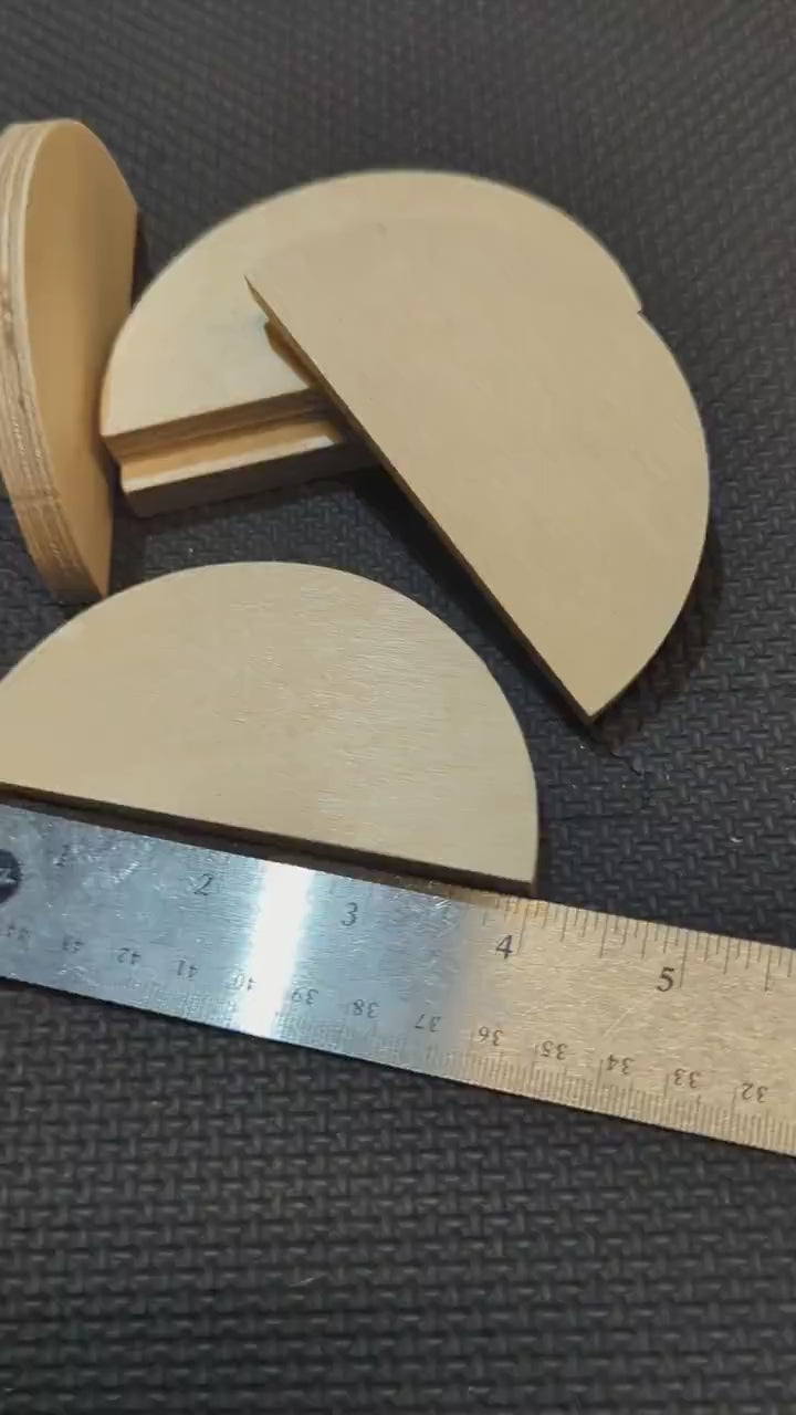 4" Birch Wood Half Circle, Unfinished Wooden Semicircle Plaque