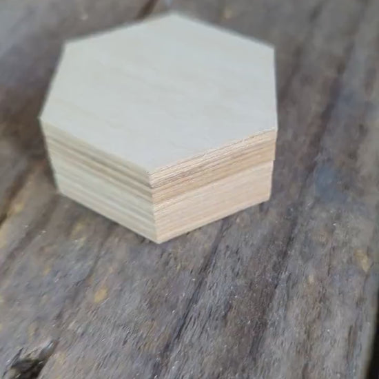 5 Pack - 2" Baltic Birch Wood Hexagon