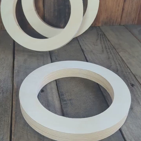 8" Baltic Birch Wood Donut Ring, 5.625" Center Hole, Craft Supplies