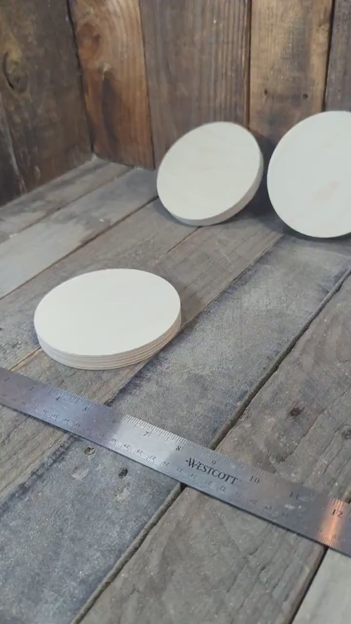 4.875" (4 7/8") Wood Circle Disc Plaques, BALTIC BIRCH - Wooden Circles, Blank Circles, DIY Crafting Supplies